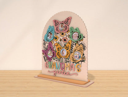 Grandma's Garden Butterfly Photo Frame SVG for LightBurn and xTool