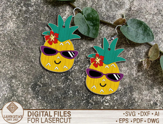 Pineapple Sunglasses Earring SVG Bundle with 19 Summer Designs