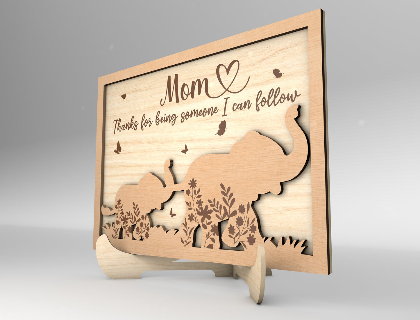 Love You Forever Elephant Mom Family Sign SVG for Glowforge