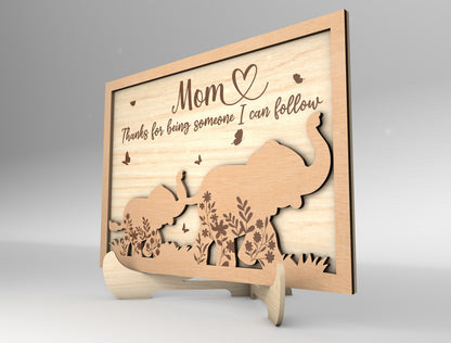 Love You Forever Elephant Mom Family Sign SVG for Glowforge