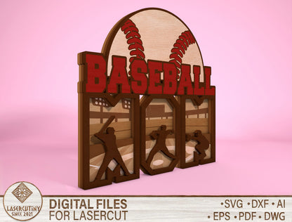 Baseball Dad Sign SVG Laser Cut File for Glowforge and xTool