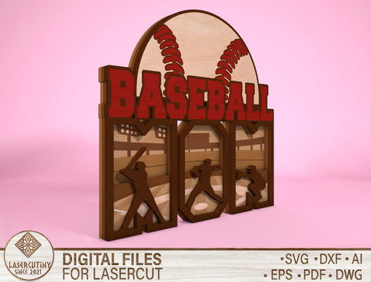 Baseball Dad Sign SVG Laser Cut File for Glowforge and xTool