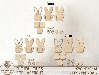 Easter Bunny Basket SVG Wooden Egg Holder 5 Designs for LightBurn and xTool