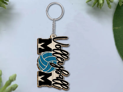 Sports Mom Keychain SVG Bundle Laser Cut File for Glowforge and xTool