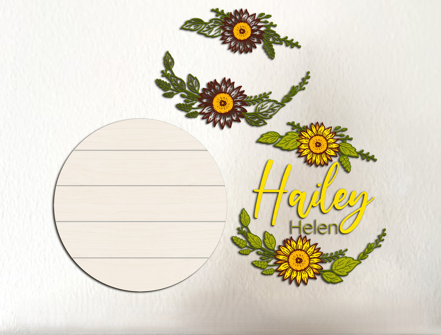 Sunflower Door Sign SVG for LightBurn and Glowforge
