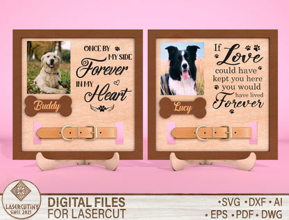 Dog Collar Memorial Frame SVG Laser Cut File for LightBurn