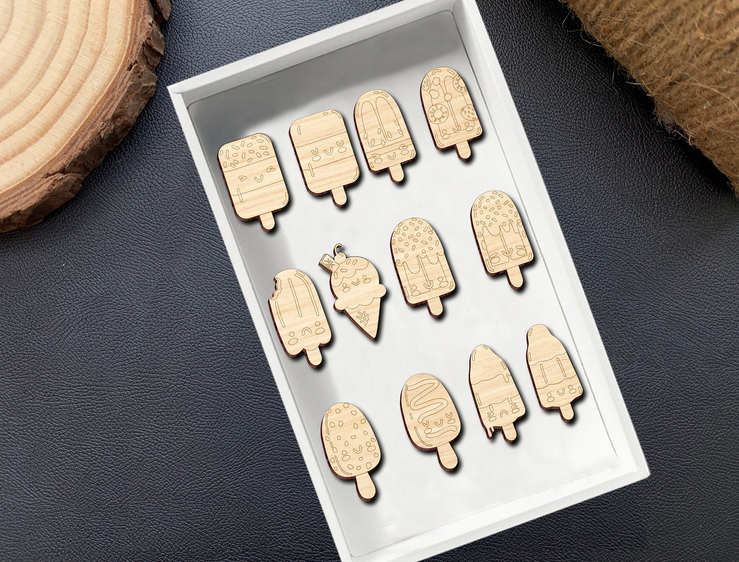 Kawaii Ice Cream Earrings SVG Bundle for Glowforge and LightBurn
