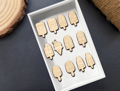 Kawaii Ice Cream Earrings SVG Bundle for Glowforge and LightBurn