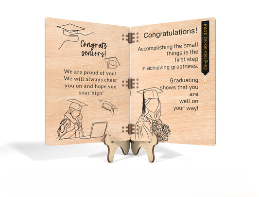 Graduation Folding Gift Card SVG for LightBurn and Glowforge