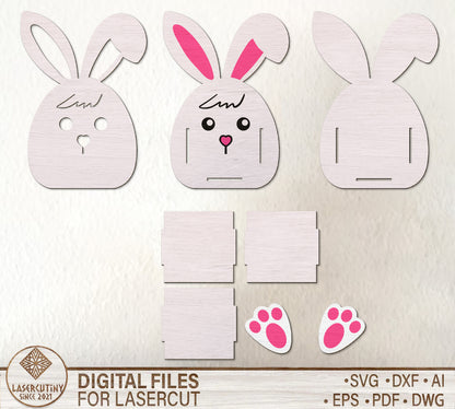 Happy Easter Bunny Egg Basket SVG 6 Designs for Glowforge and xTool