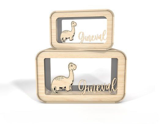 Personalized Dinosaur Money Box SVG Laser Cut File for xTool and LightBurn