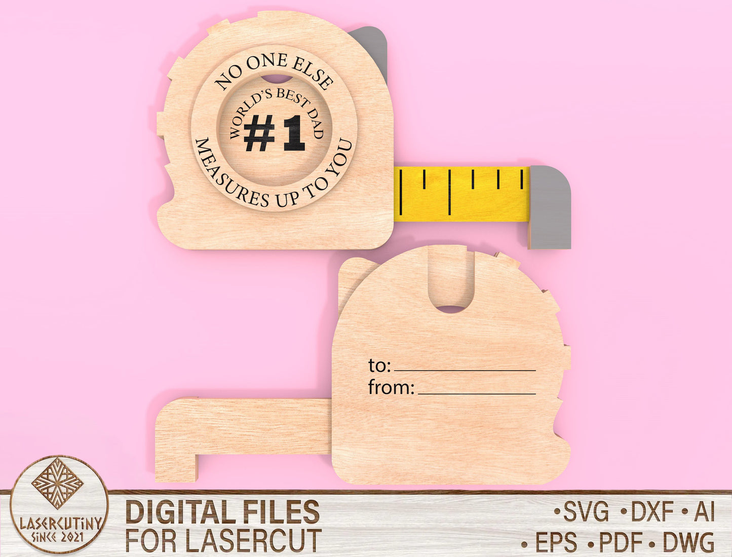 Best Dad Card Holder SVG Laser Cut File for Glowforge and LightBurn