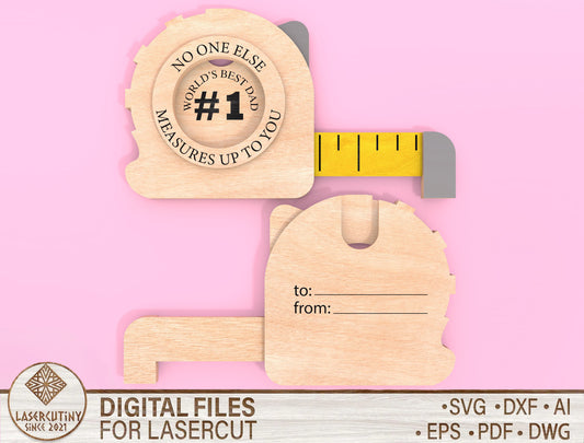 Best Dad Card Holder SVG Laser Cut File for Glowforge and LightBurn