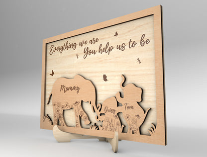 Everything We Are Baby Elephant Family Sign SVG for LightBurn