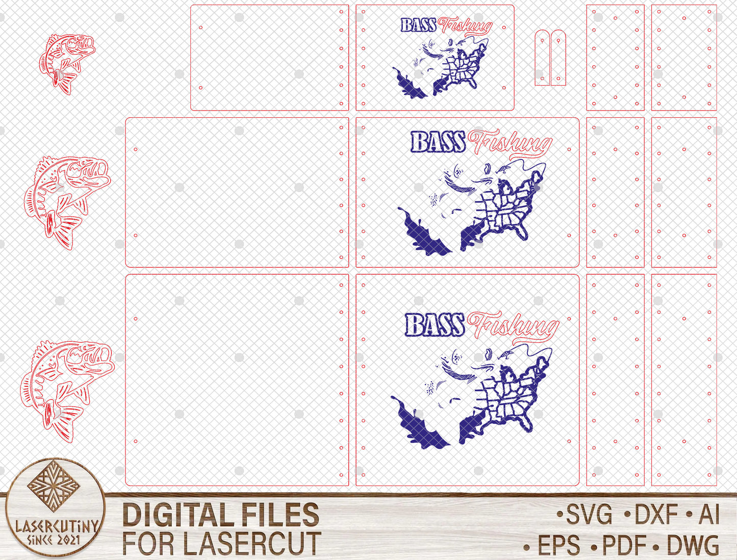 Fishing Photo Album SVG Bundle for Glowforge and xTool Laser Files