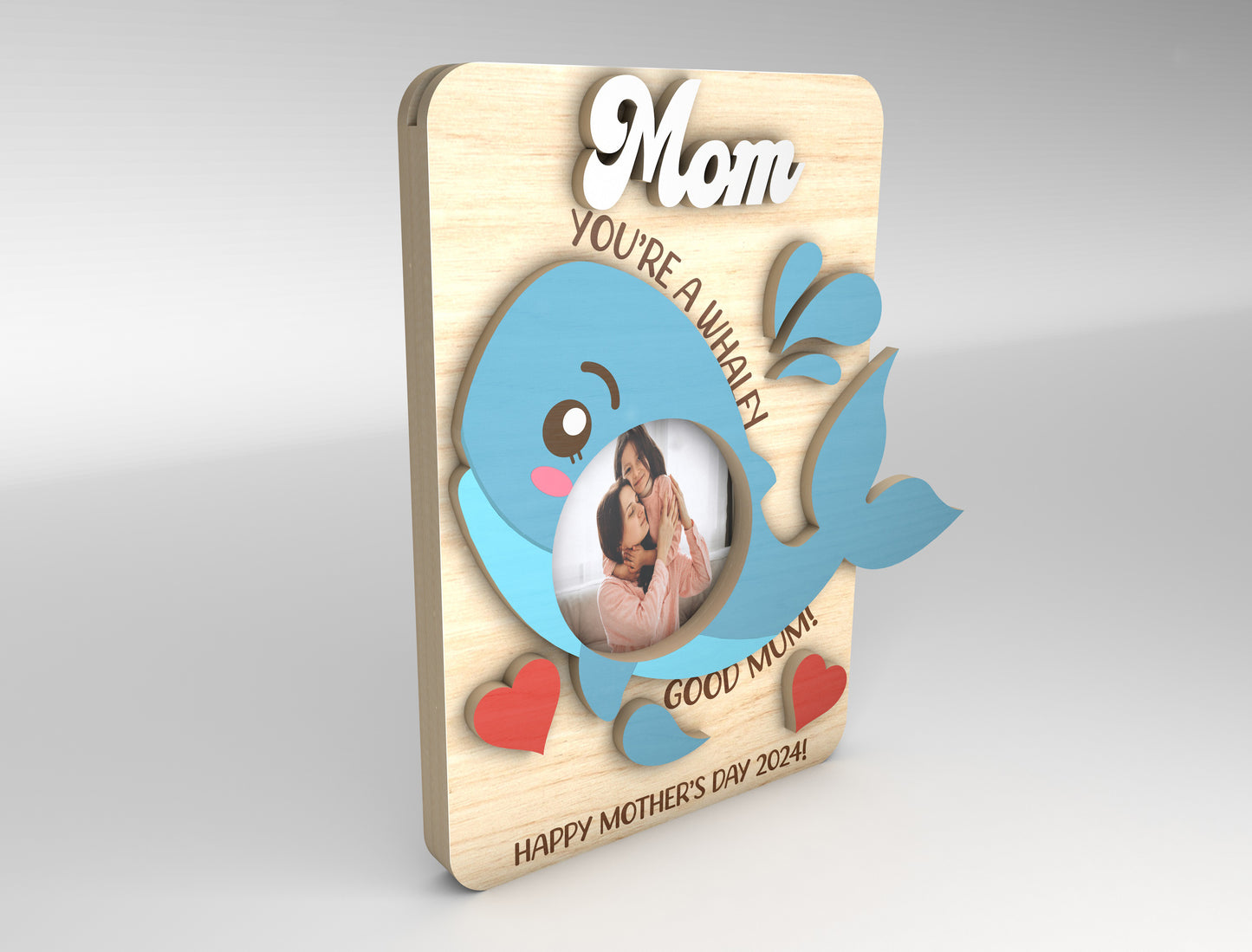 Mom Photo Frame Cute Animal Mother's Day SVG for Glowforge