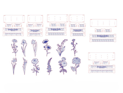 Birth Flower Garden Box SVG Bundle Floral Fence for xTool and LightBurn