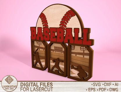 Baseball Dad Sign SVG Laser Cut File for Glowforge and xTool