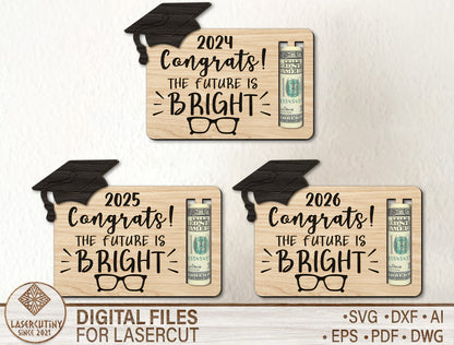 Graduation Money Card SVG Laser Cut File for LightBurn and Glowforge