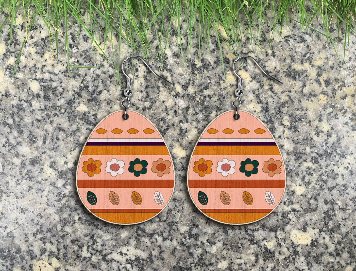 Boho Easter Earrings SVG Bundle 20 Bunny Egg Rainbow for LightBurn and xTool