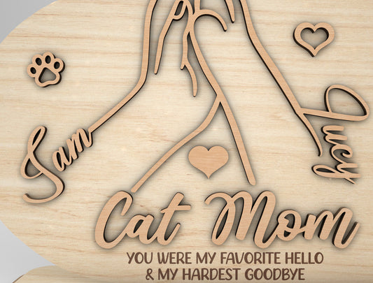 Cat Mom Paw Hands Sign SVG Pet Lover Gift for Glowforge and xTool