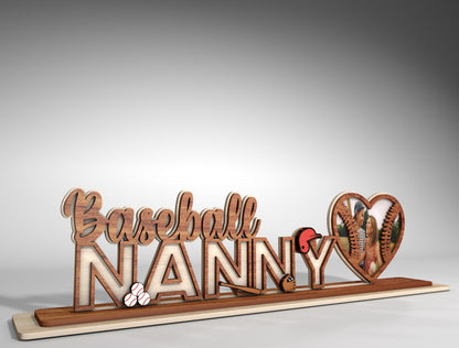Personalized Sports Mom Photo Heart Sign SVG for LightBurn