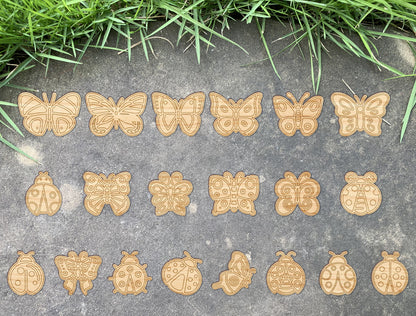 Butterfly and Ladybug Stud Earrings SVG Bundle for xTool and Glowforge