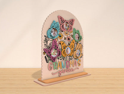 Grandma's Garden Butterfly Photo Frame SVG for LightBurn and xTool
