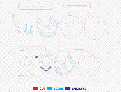 Baseball Photo Magnet SVG Bundle for Dad Laser Cut File
