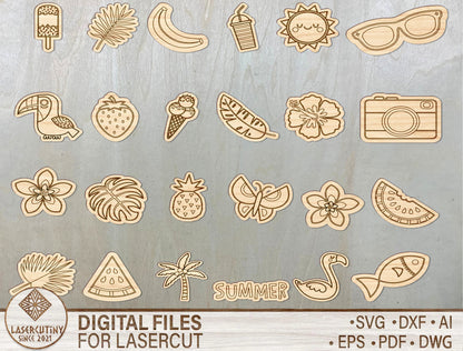 Summer Stud Earrings SVG Bundle for Glowforge and LightBurn