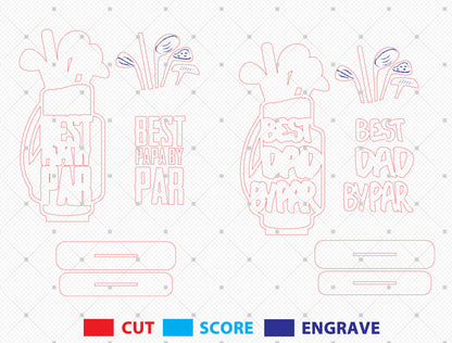 Golf Dad Sign SVG Bundle Laser Cut File for Glowforge and xTool