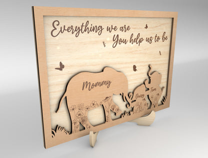 Everything We Are Baby Elephant Family Sign SVG for LightBurn