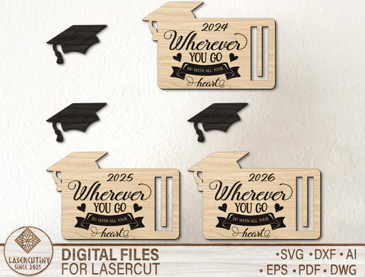 Graduation Money Card SVG Laser Cut File for LightBurn and Glowforge