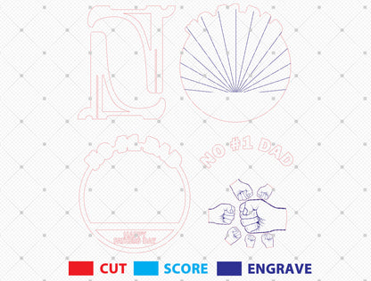 Personalized No 1 Dad Sign SVG Laser Cut File for Glowforge