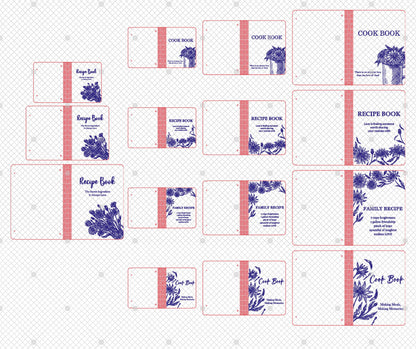 Family Vintage Floral Recipe Book SVG Engraved Binder for Glowforge