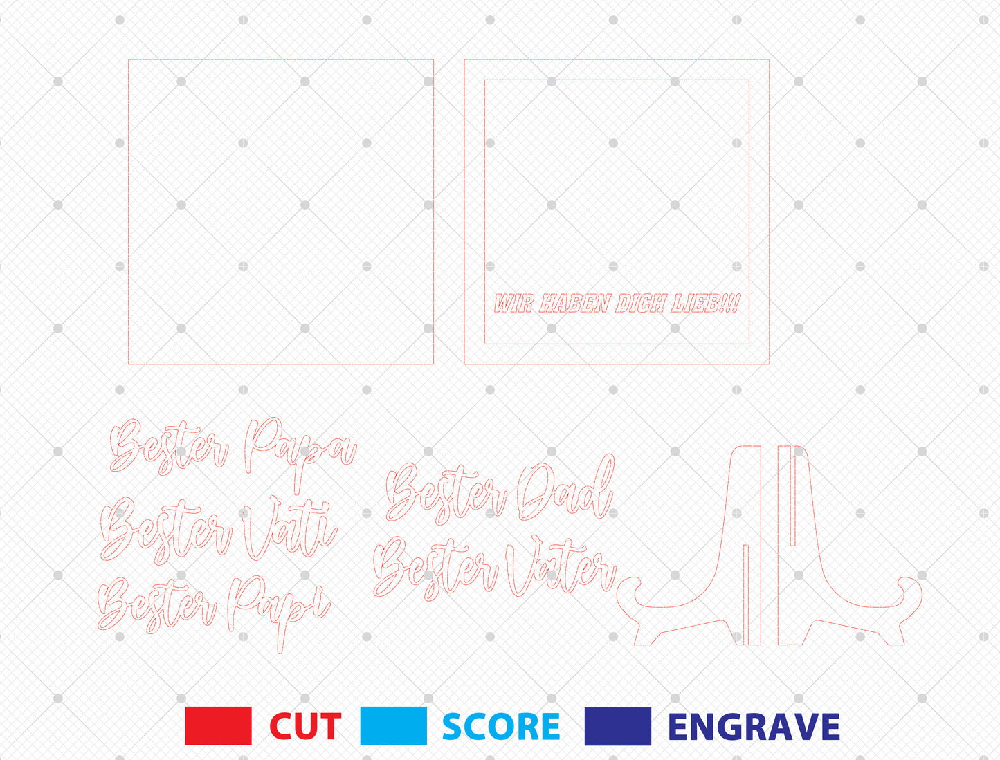 Personalized Handprint Papa Sign SVG Laser Cut File for Glowforge and LightBurn
