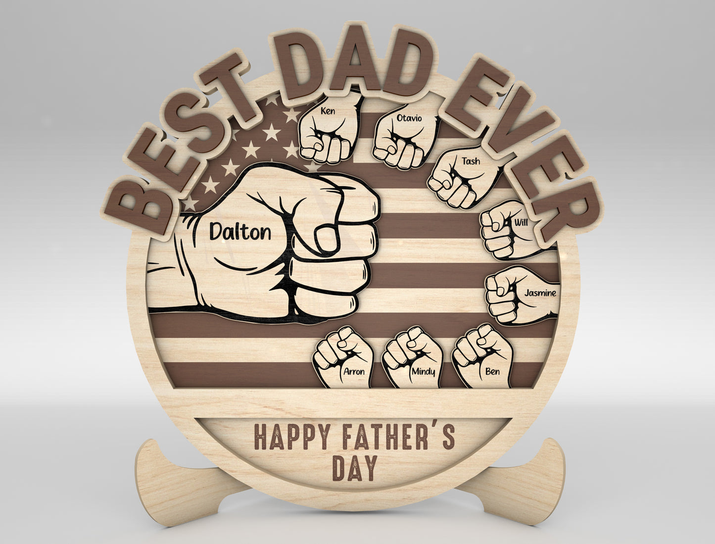 Personalized Dad Fist Bump SVG for Glowforge and xTool