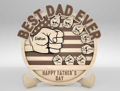 Personalized Dad Fist Bump SVG for Glowforge and xTool