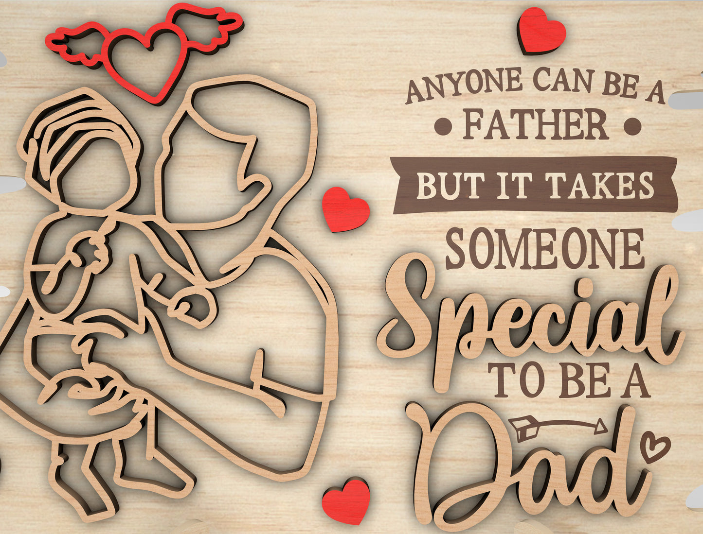 Father's Day Dad Quote Signs SVG Bundle Laser Cut File for xTool and Glowforge
