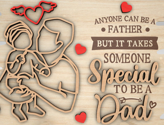 Father's Day Dad Quote Signs SVG Bundle Laser Cut File for xTool and Glowforge