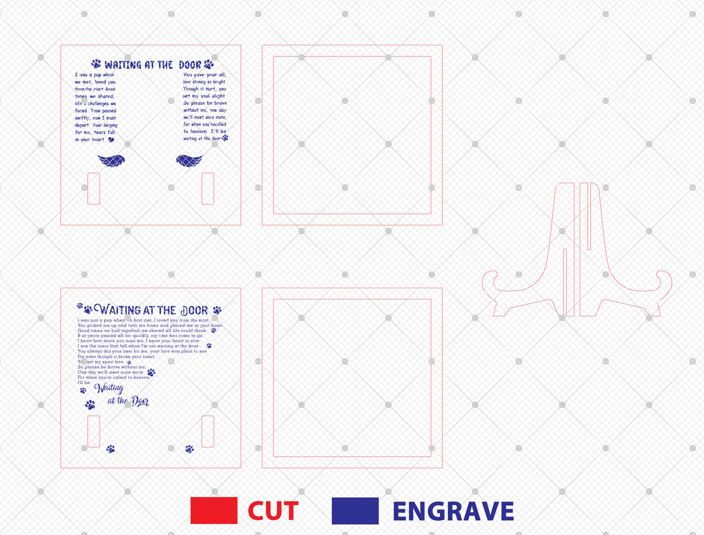 Waiting at the Door Dog Cat Photo Frame SVG  Laser Cut File for Glowforge and xTool