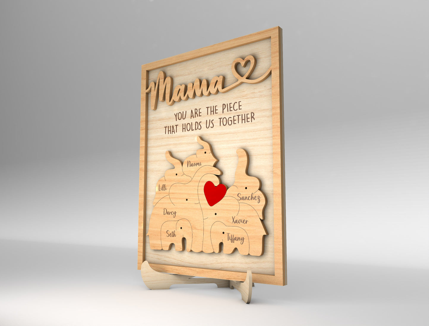 Custom Name Kids Family Sign SVG Multiple Mom Titles for LightBurn