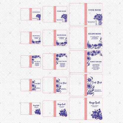 Floral Vintage Recipe Book SVG Cookbook Cover for LightBurn and xTool