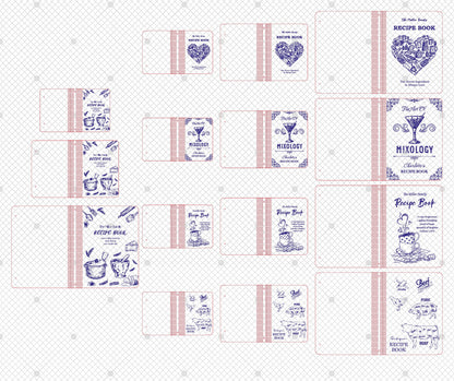 Butcher Chart Mixology Kitchen Recipe Book SVG for Glowforge