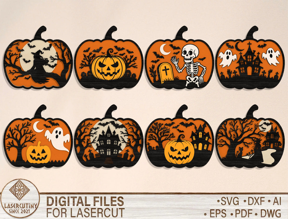 130+ Halloween Fall SVG Bundle Laser Cut Files