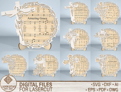 Easter Day Christian Tabletop Decor SVG Layered Wood for LightBurn
