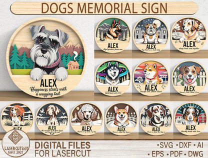 Dog Memorial Sign SVG Bundle for Glowforge, LightBurn, or xTool