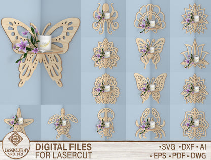 Butterfly Wall Shelf SVG Bundle for Glowforge and xTool
