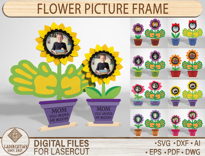 Flower Picture Frame SVG Bundle 16 Designs for LightBurn and xTool