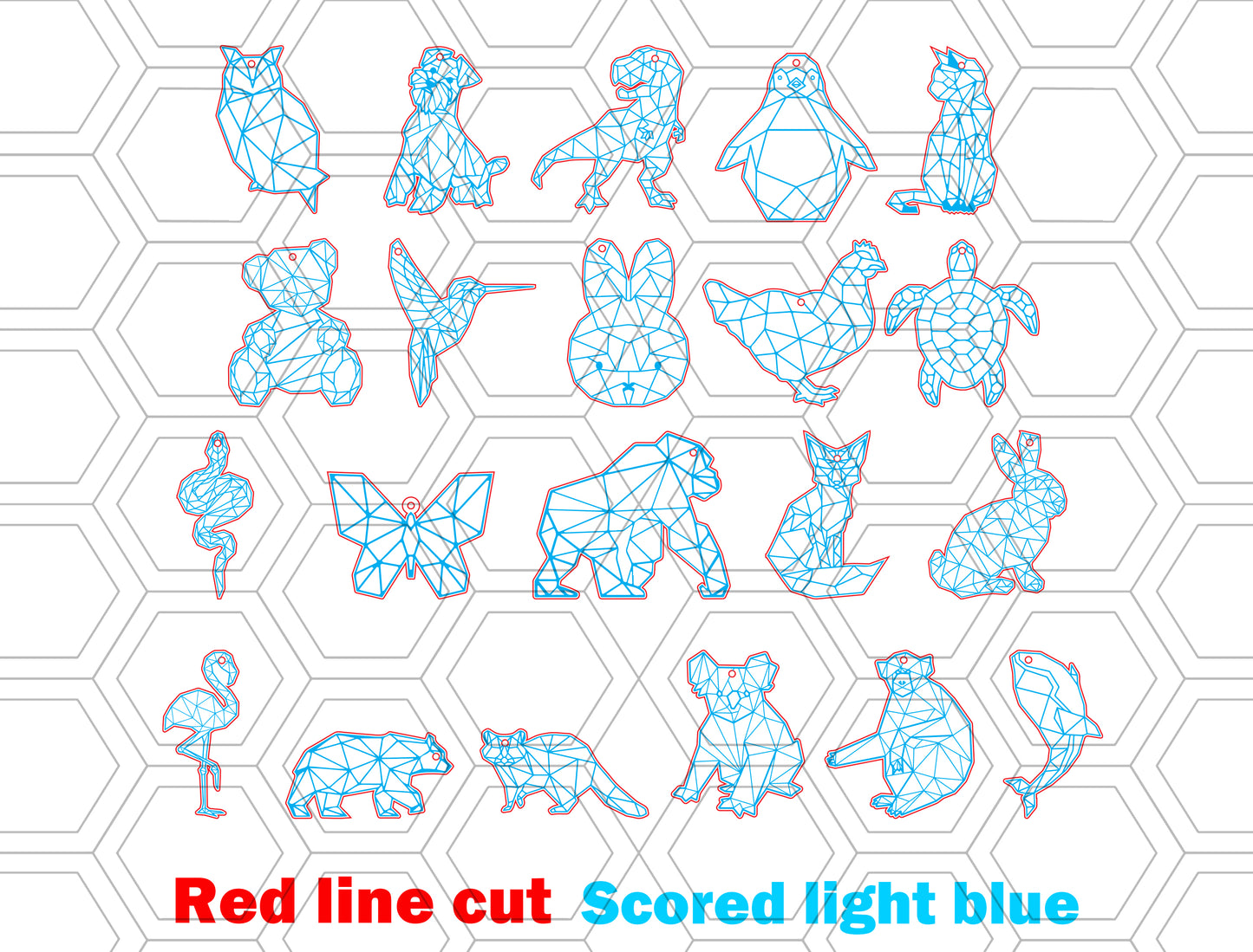 Geometric Animal Earring SVG Bundle Laser Cut File for xTool and LightBurn